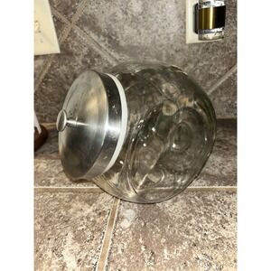 pottery barn glass canister stainless lid hard to find